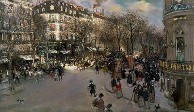 De Boulevard des Italiens, ca. 1900 door Jean Francois Raffaelli